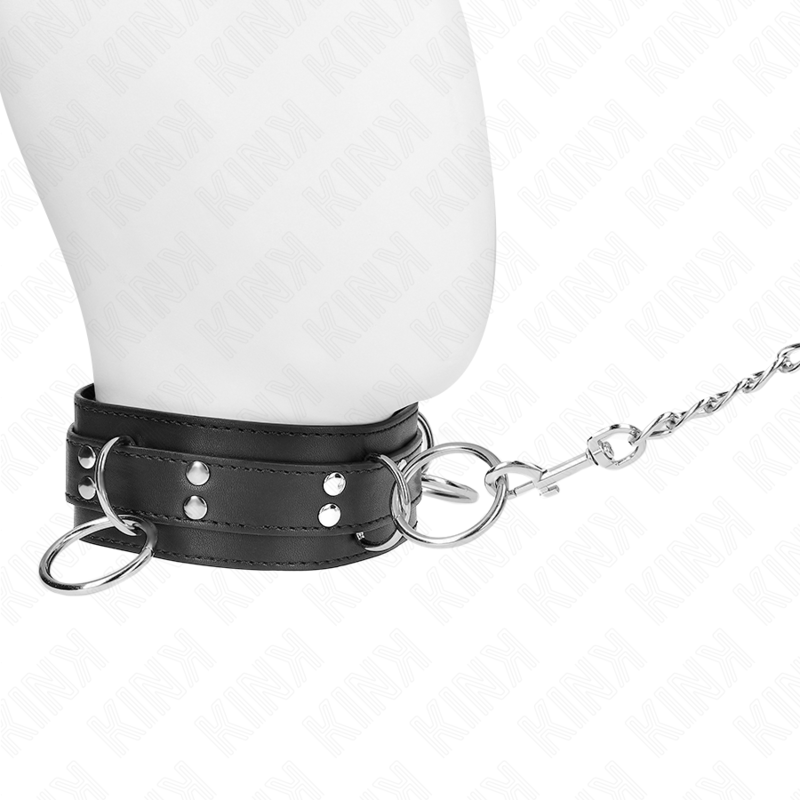 KINK - 3-RING-SKLAVEREI-HALSKETTE MIT BAND 80 CM 53 X 5 CM – Bild 2