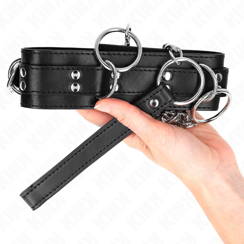 KINK - 3-RING-SKLAVEREI-HALSKETTE MIT BAND 80 CM 53 X 5 CM – Bild 5