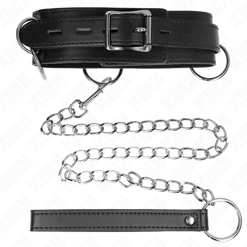 KINK - 3-RING-SKLAVEREI-HALSKETTE MIT BAND 80 CM 53 X 5 CM – Bild 4