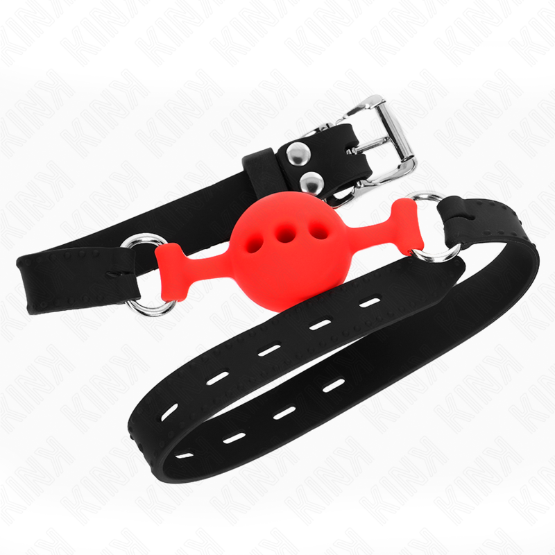 KINK - VOLLSILIKON-KLAPPEN 55 x 2 CM MIT 4 CM KUGEL GRÖSSE S ROT VERSTELLBAR 35-51 CM – Bild 3