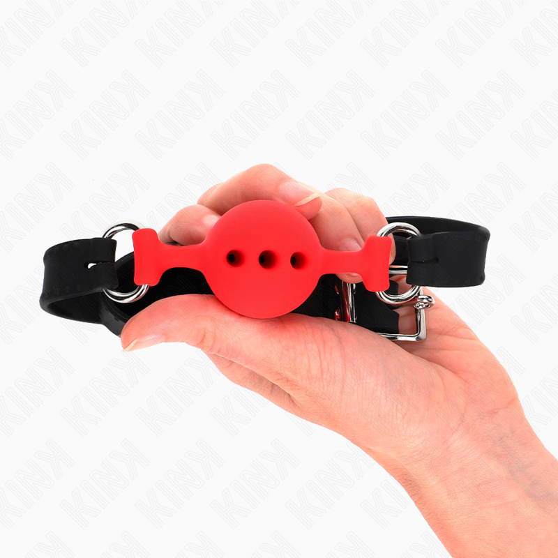 KINK - VOLLSILIKON-KLAPPEN 55 x 2 CM MIT 4 CM KUGEL GRÖSSE S ROT VERSTELLBAR 35-51 CM – Bild 2