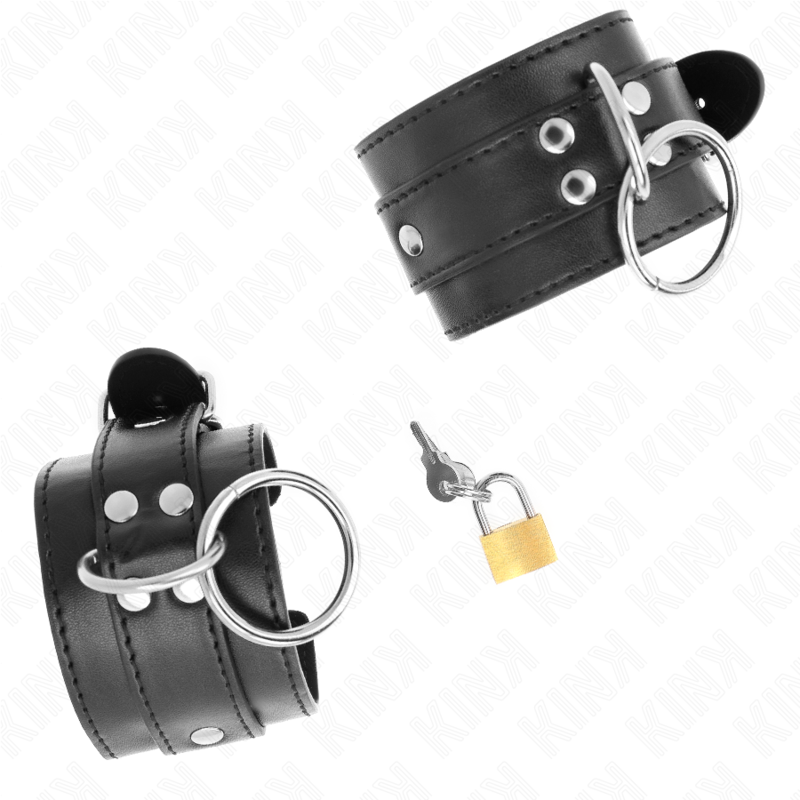 KINK - O-RING VERRIEGELTE HANDGELENKFESSELN SCHWARZ VERSTELLBAR 20-28 CM X 5,5 CM – Bild 3