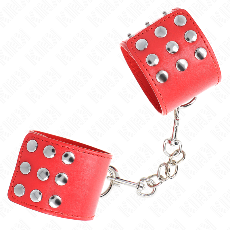 KINK - HANDGELENKFESSELN MIT DRUCKVERSCHLUSS ROT VERSTELLBAR 19-24 CM X 5,5 CM – Bild 3
