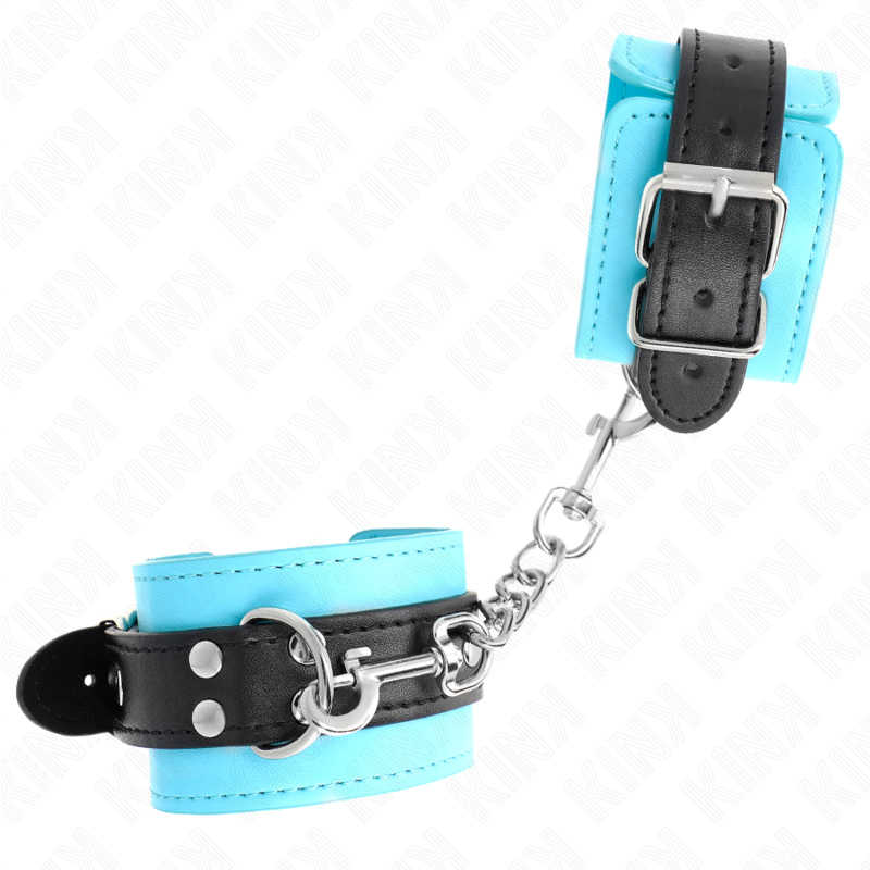 KINK - HAKEN-HANDFESSELN BLAU PELZGEFÜTTERT VERSTELLBAR 20-28 CM X 5,5 CM – Bild 3
