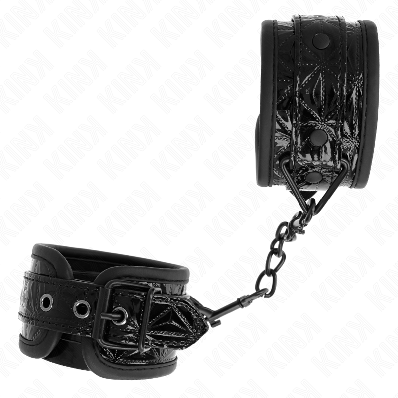 KINK - HANDGELENKFESSELN MIT RAUTENMUSTER, SCHWARZ, VERSTELLBAR, 17-26 CM X 5,5 CM – Bild 3