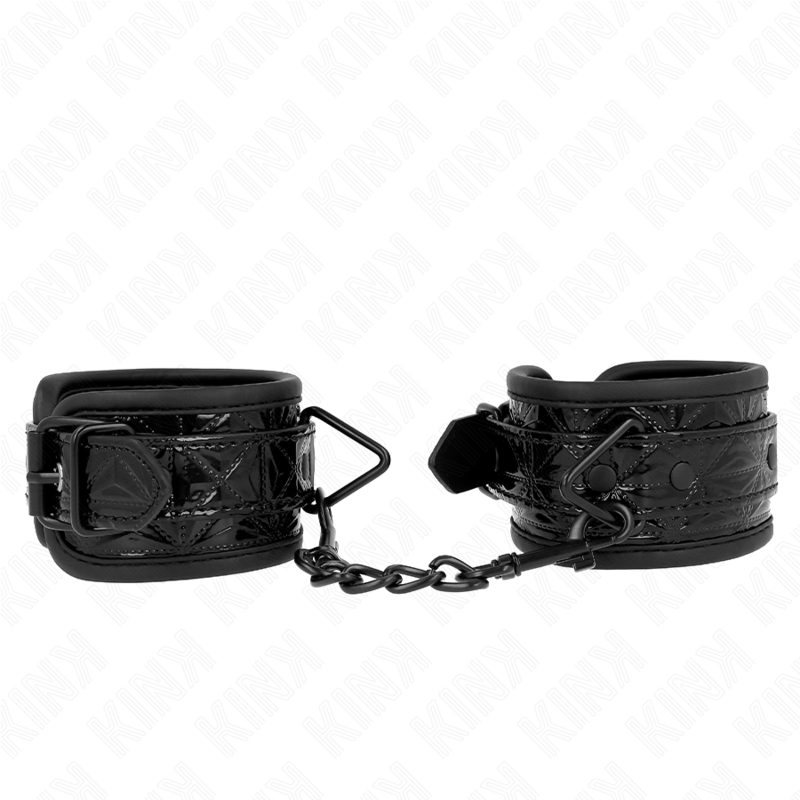 KINK - HANDGELENKFESSELN MIT RAUTENMUSTER, SCHWARZ, VERSTELLBAR, 17-26 CM X 5,5 CM – Bild 2
