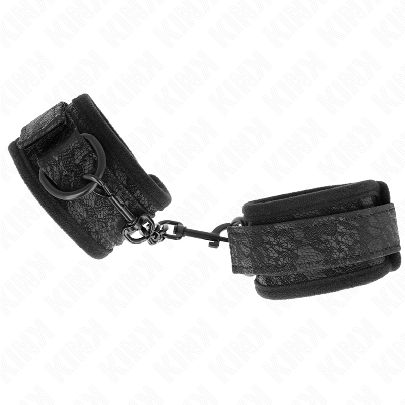 KINK - DARK LACE CUFFS NEOPRENE HANDGELENK MANSCHETTEN VERSTELLBAR SCHWARZ 20-29 CM X 5 CM – Bild 3