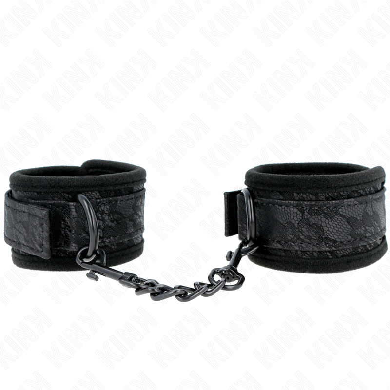 KINK - DARK LACE CUFFS NEOPRENE HANDGELENK MANSCHETTEN VERSTELLBAR SCHWARZ 20-29 CM X 5 CM – Bild 2