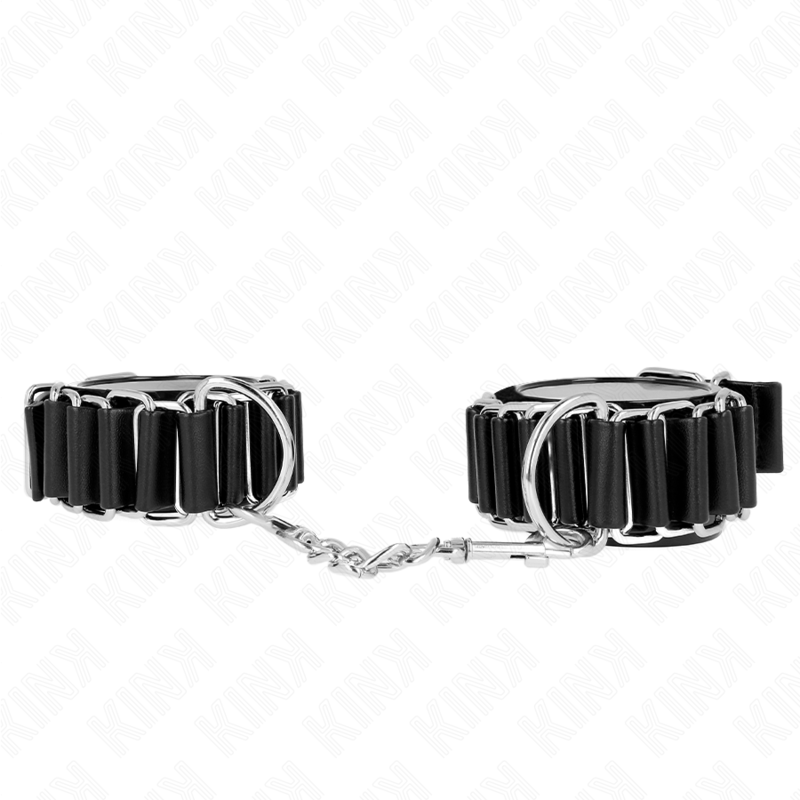 KINK - SCHARNIERÄHNLICHE DÜNNE HANDGELENKFESSELN SCHWARZ VERSTELLBAR 16-22 CM X 3,5 CM – Bild 2