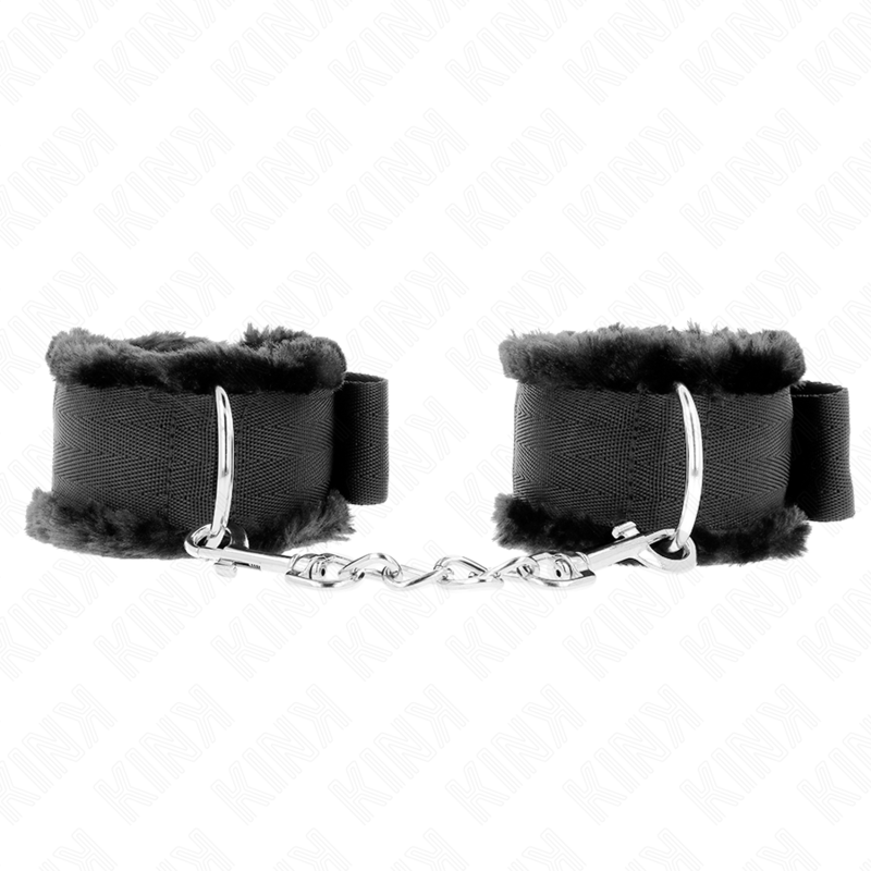 KINK - PELZGEFÜTTERTE HANDGELENKFESSELN SCHWARZ VERSTELLBAR 17-31 CM X 7 CM – Bild 2