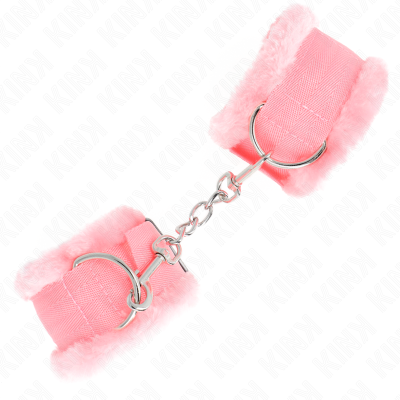 KINK - PELZGEFÜTTERTE HANDGELENKFESSELN ROSA VERSTELLBAR 17-31 CM X 7 CM – Bild 3