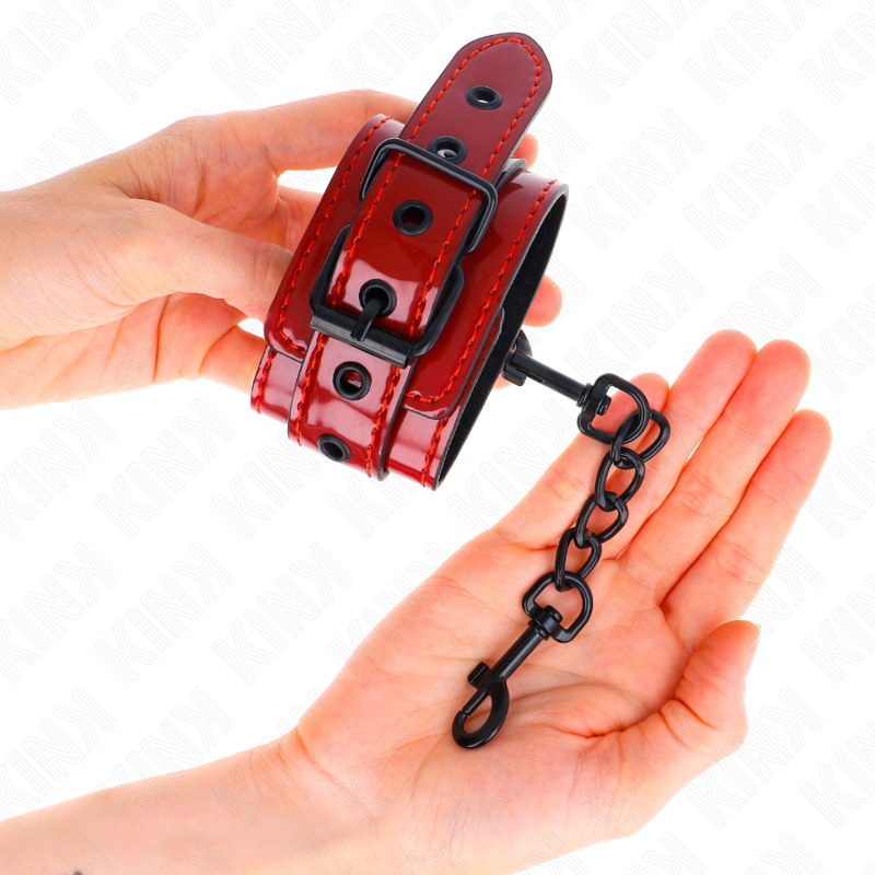 KINK - DUNKELROTE HANDGELENKMANSCHETTEN 23 X 5 CM – Bild 4