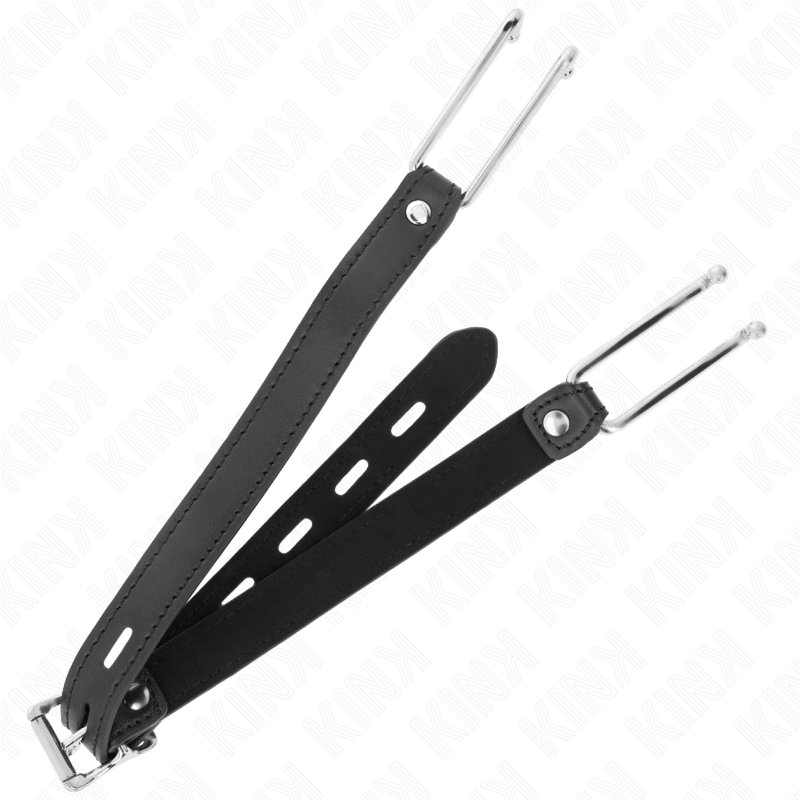 KINK - METALLHAKENKNEBEL 11,5 CM MIT KUNSTLEDERBAND VERSTELLBAR 39-58 CM X 2 CM – Bild 2