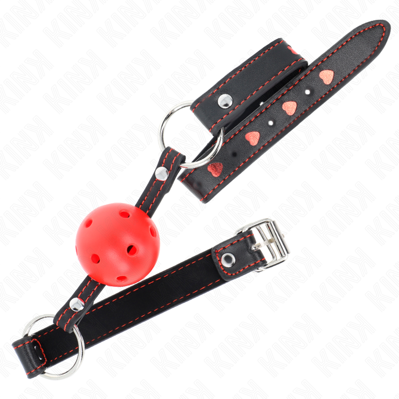 KINK - HOHLHARTER ROTER BALLKNEBEL MODELL 2 65 x 2,5 CM – Bild 2