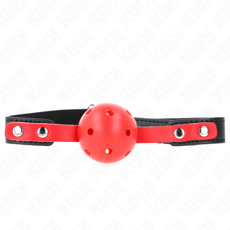 KINK - ROTER HOHLKUGEL, 4 CM, KNEBEL, SCHWARZER GURT 60 x 2 CM, VERSTELLBAR 37-52 CM – Bild 2