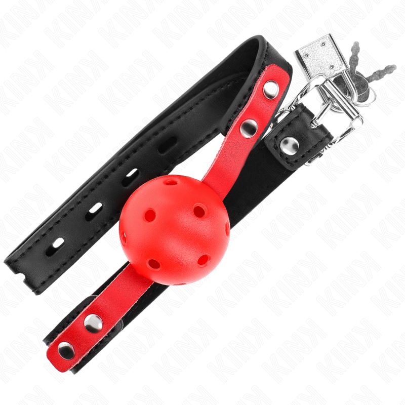 KINK - ROTER HOHLKUGEL, 4 CM, KNEBEL, SCHWARZER GURT 60 x 2 CM, VERSTELLBAR 37-52 CM – Bild 4