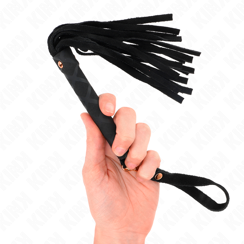 KINK - SCHWARZE WILDLEDER MINI-PEITSCHE 30 CM – Bild 3