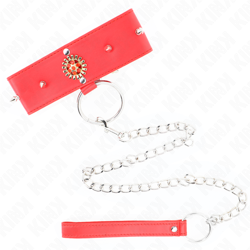 KINK - ROTE DIAMANTKETTE MIT GÜRTEL 65 CM VERSTELLBAR 35-51 CM X 7 CM – Bild 2