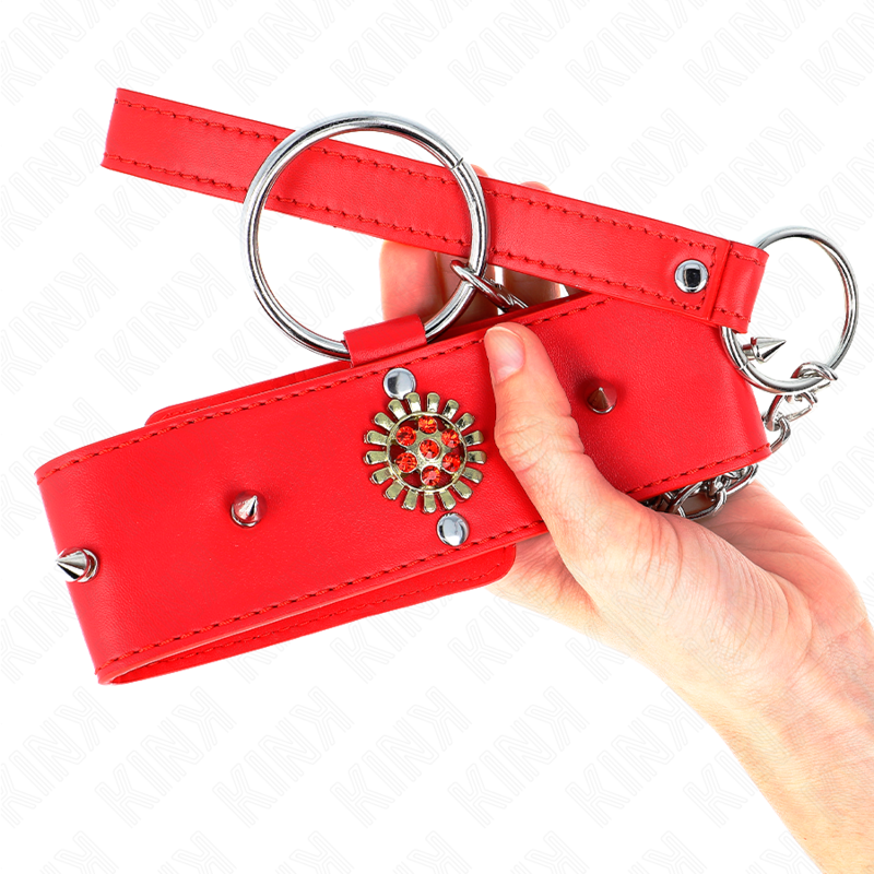 KINK - ROTE DIAMANTKETTE MIT GÜRTEL 65 CM VERSTELLBAR 35-51 CM X 7 CM – Bild 5