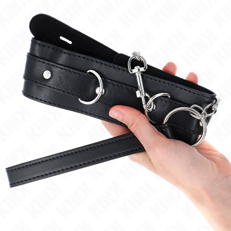 KINK - HALSBAND MIT GÜRTEL 65 CM MIT RIEMEN SCHWARZ 54 X 4,5 CM – Bild 4