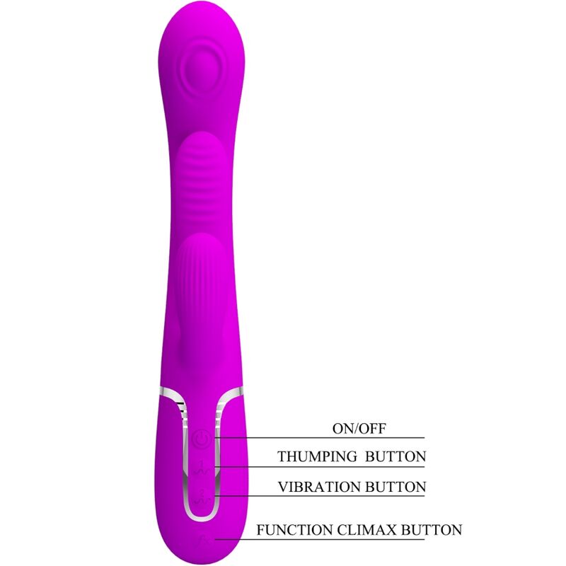PRETTY LOVE - SHANIA TRIPLE RABBIT VIBRATOR MULTIFUNKTIONS-ROSA – Bild 5