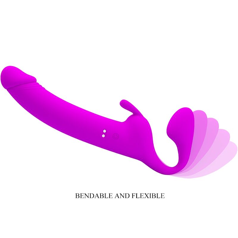PRETTY LOVE - ZANINI STRAPLESS STRAP-ON 10 VIBRATIONEN LILA – Bild 5