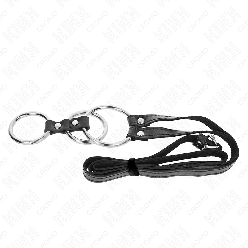 KINK - DREIFACH METALL PENISRING 3,8 CM BIS 5 CM MIT LEDERGURTE 112 CM – Bild 5