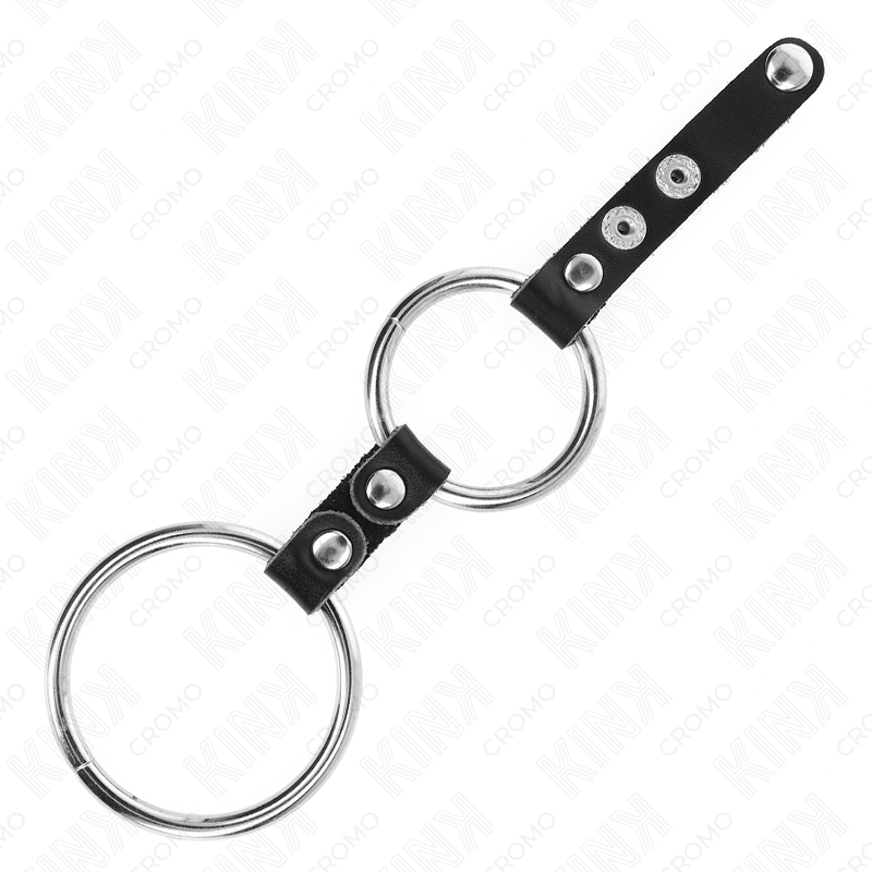 KINK - DOPPELTER PENISRING 3,8 CM BIS 5 CM DURCH LEDER VERBUNDEN – Bild 3