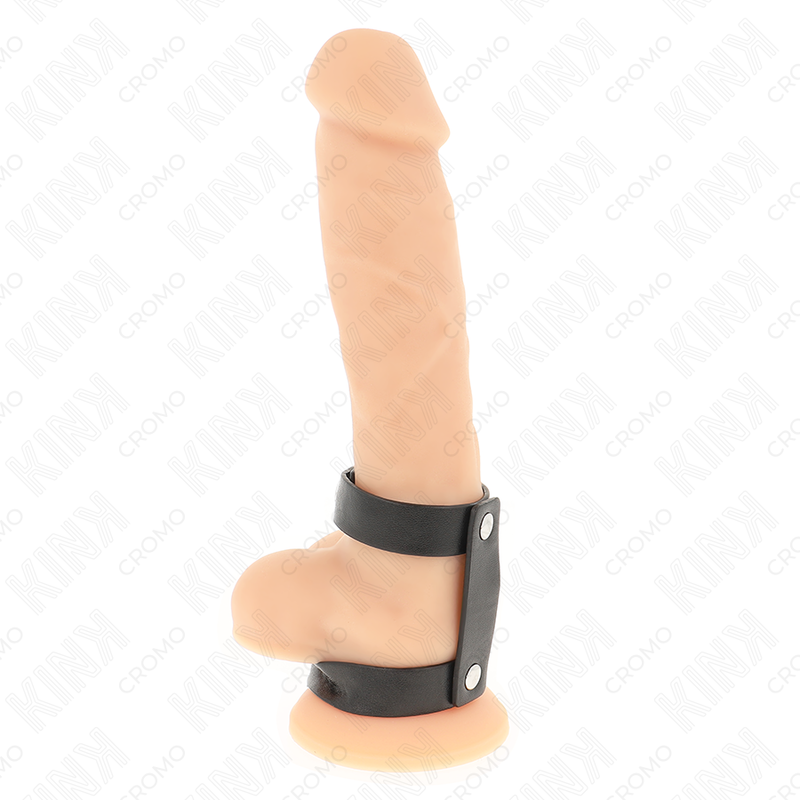 KINK - VERSTELLBARER DOPPELTER PENISRING AUS LEDER – Bild 2
