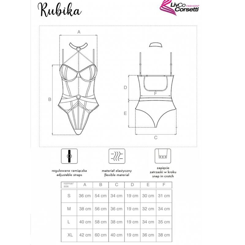 LIVCO CORSETTI FASHION - RUBIKA LC XG079 BODY CON GARGANTILLA NEGRO S – Bild 4