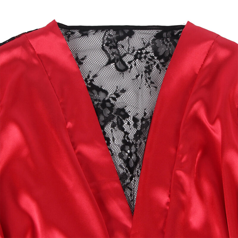 SUBBLIME - 954024 SPITZEN-UNTERHEMD MIT TRANSPARENTEM RÜCKEN UND STRING, ROT/SCHWARZ, L/XL – Bild 5