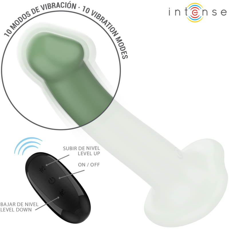 INTENSE - BECCA VIBRATOR MIT SAUGNAPF 10 VIBRATIONEN GRÜNE FERNBEDIENUNG – Bild 3