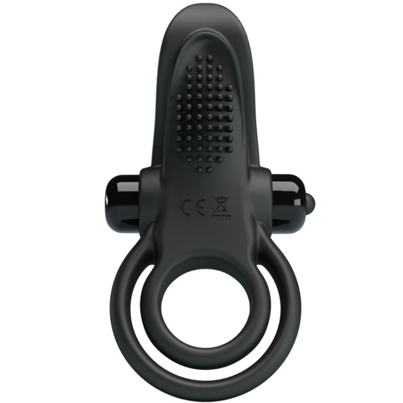 PRETTY LOVE - DOPPELTER VIBRATIONSRING + KLITORISSTIMULATOR 10 VIBRATIONEN SCHWARZ – Bild 3