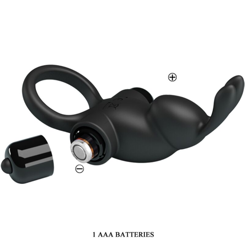 PRETTY LOVE - VIBRATIONSRING + RABBIT-KLITORIS-STIMULATOR 10 VIBRATIONEN SCHWARZ – Bild 5