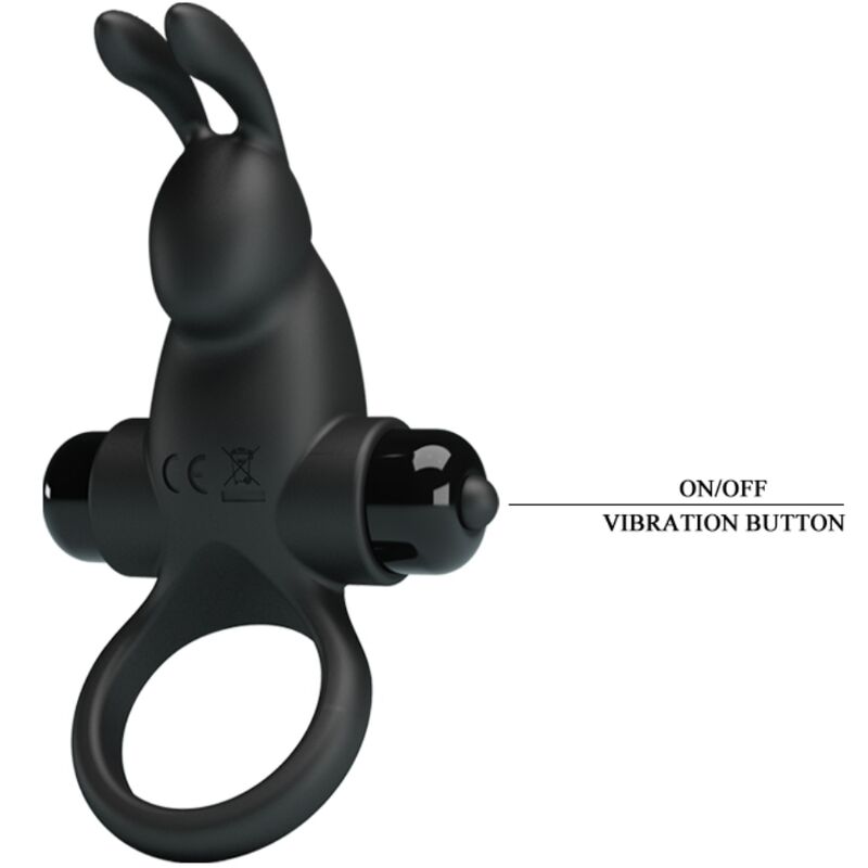 PRETTY LOVE - VIBRATIONSRING + RABBIT-KLITORIS-STIMULATOR 10 VIBRATIONEN SCHWARZ – Bild 4