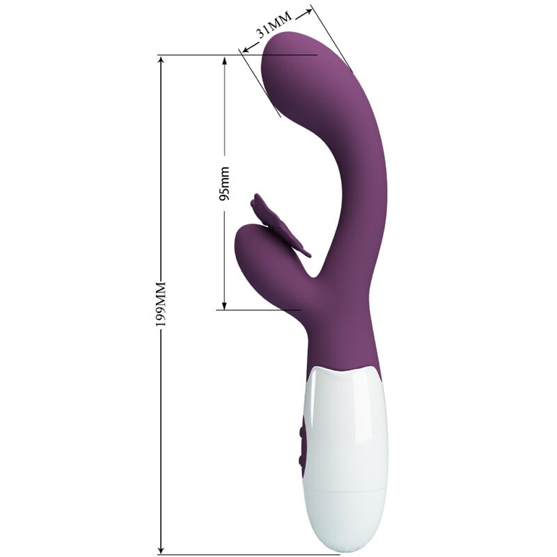 PRETTY LOVE - BUTTERFLY KISS RABBIT VIBRATOR G-SPOT STIMULATOR LILA – Bild 3