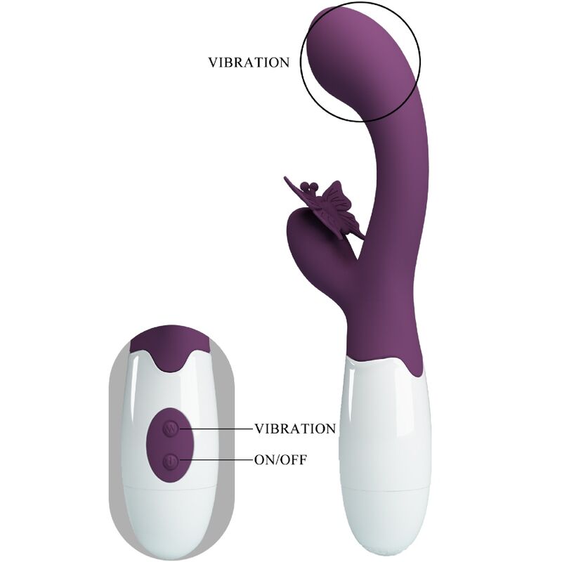 PRETTY LOVE - BUTTERFLY KISS RABBIT VIBRATOR G-SPOT STIMULATOR LILA – Bild 4