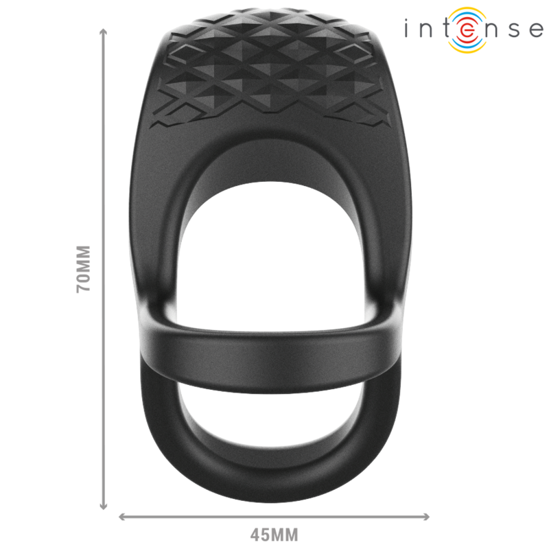 INTENSE - ALEX VIBRATOR DOPPEL-PENISRING 10 VIBRATIONEN SCHWARZ – Bild 4