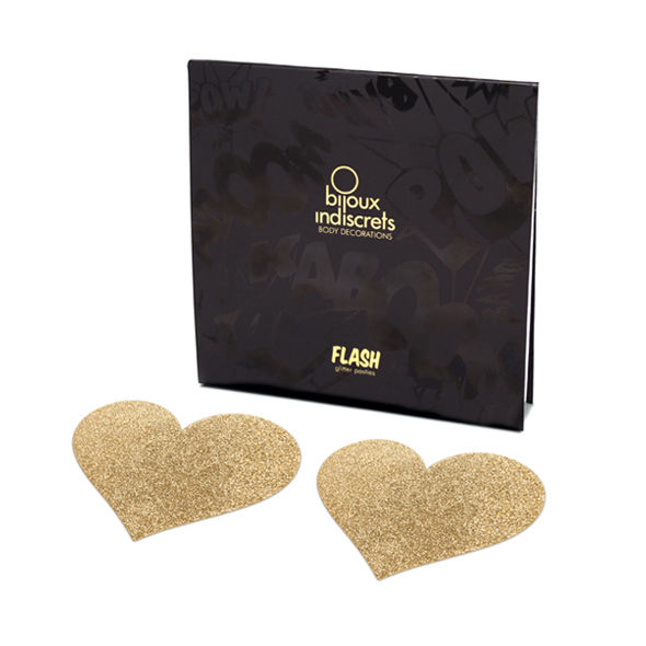BIJOUX - INDISCRETS FLASH GOLDEN HEART NIPPELABDECKUNGEN – Bild 2