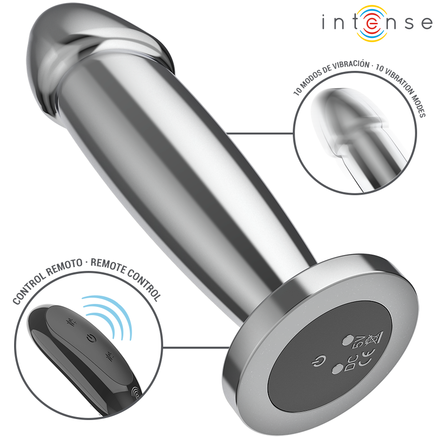 INTENSE - ANAL PLUG 10 VIBRATIONEN METALLDILDO MIT FERNBEDIENUNG M – Bild 3