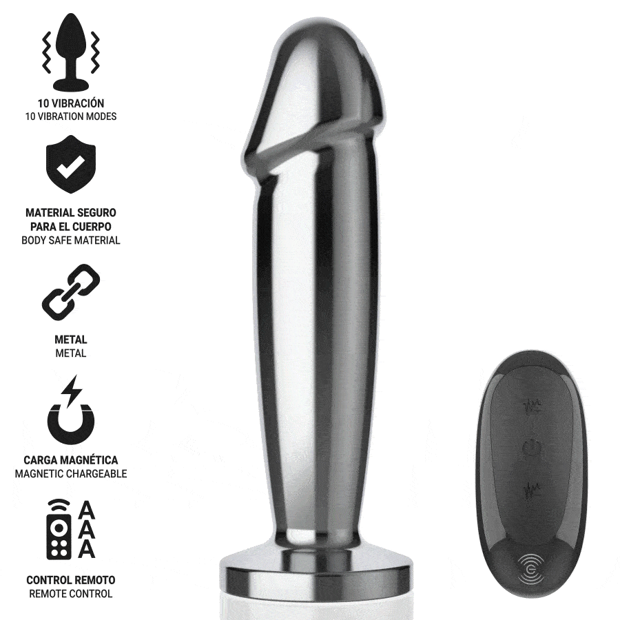 INTENSE - ANAL PLUG 10 VIBRATIONEN METALLDILDO MIT FERNBEDIENUNG M – Bild 2