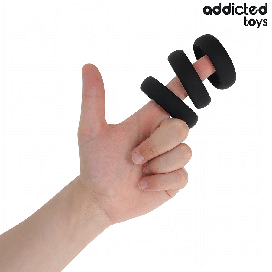 ADDICTED TOYS - SET AUS FLACHEN SILIKONRINGEN – Bild 2