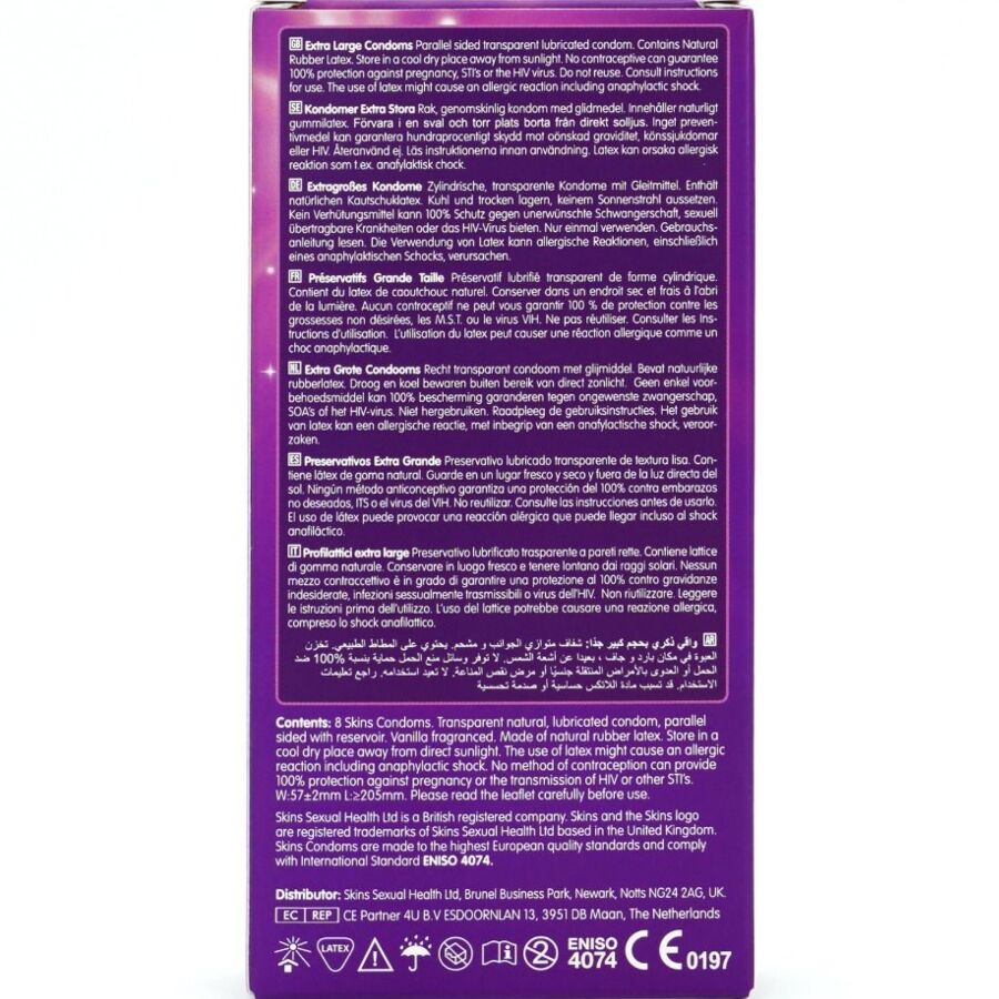 SKINS - EXTRA GROSSE PREMIUM-KONDOME PACKUNG 8 – Bild 4