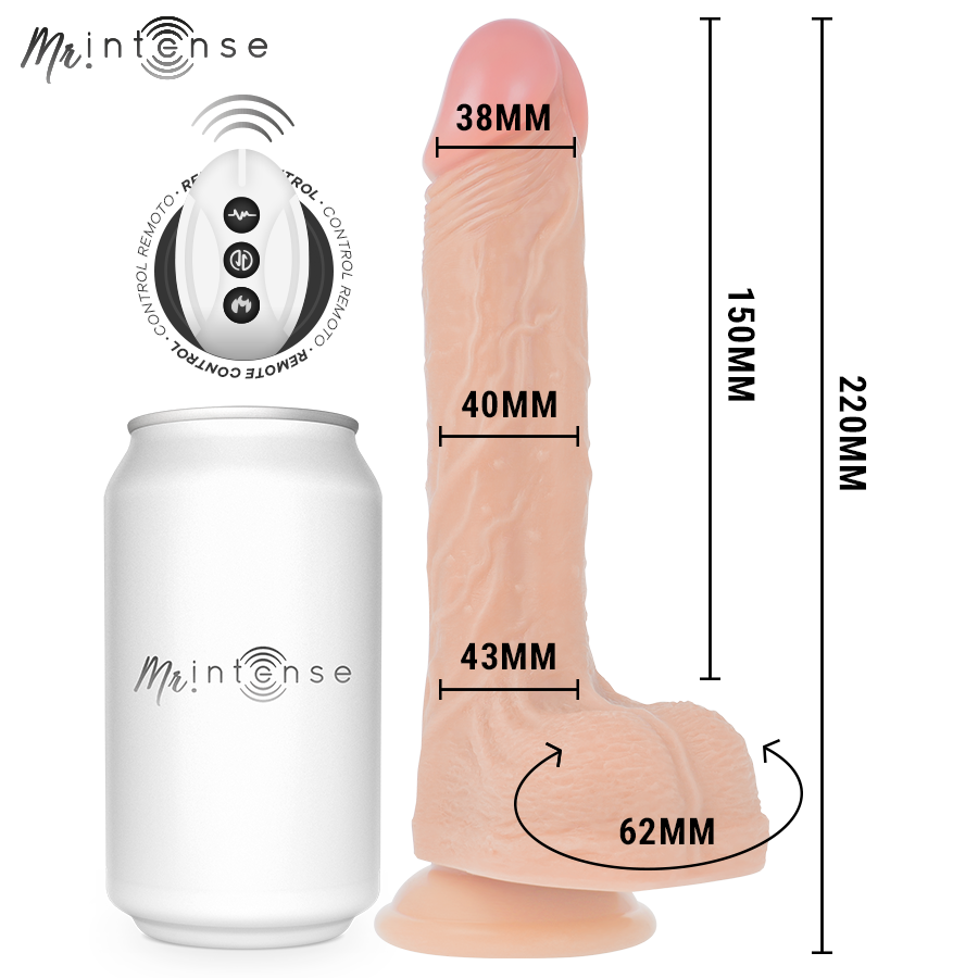 MR INTENSE - BROSNAN REALISTISCHES MULTIFUNKTIONSGERÄT MIT VIBRATION, AUF- UND AB-FERNBEDIENUNG, 22 CM - ODER - 4 CM – Bild 4
