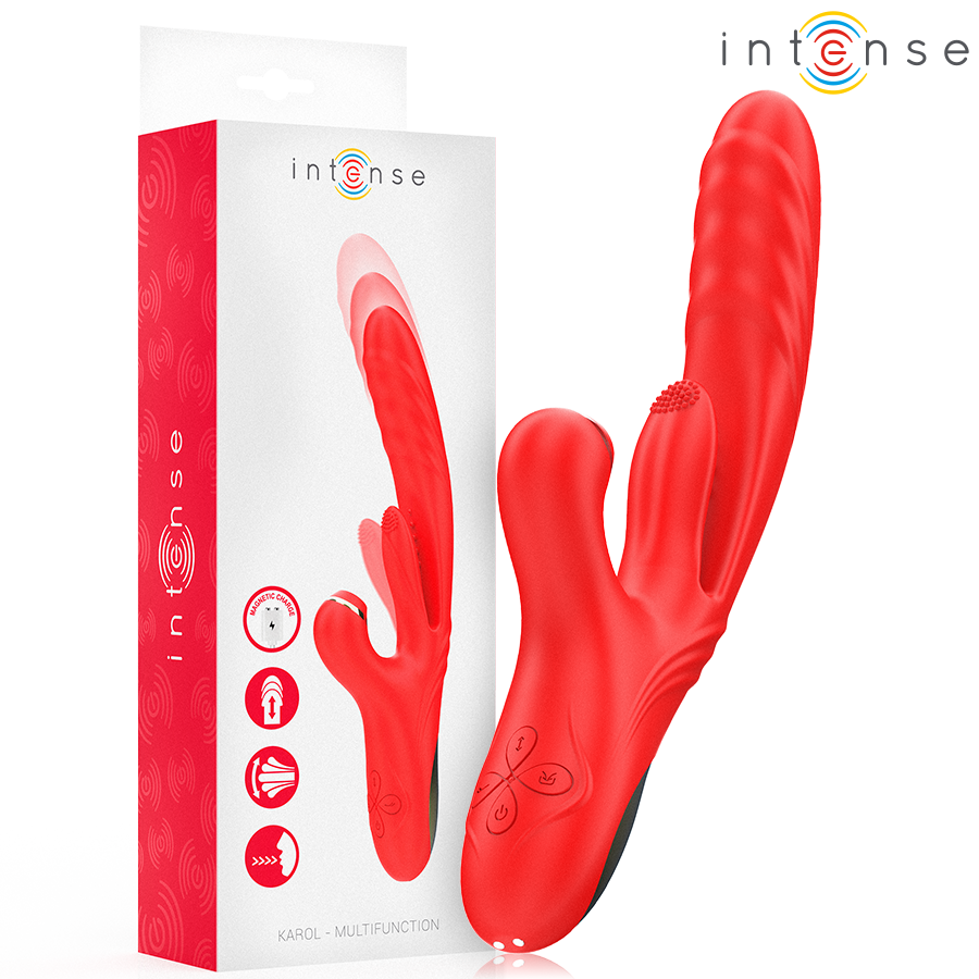 INTENSE - KAROL MULTIFUNKTIONSVIBRATOR STOSS  STIMULATION  STIMULIERENDE WELLEN ROT