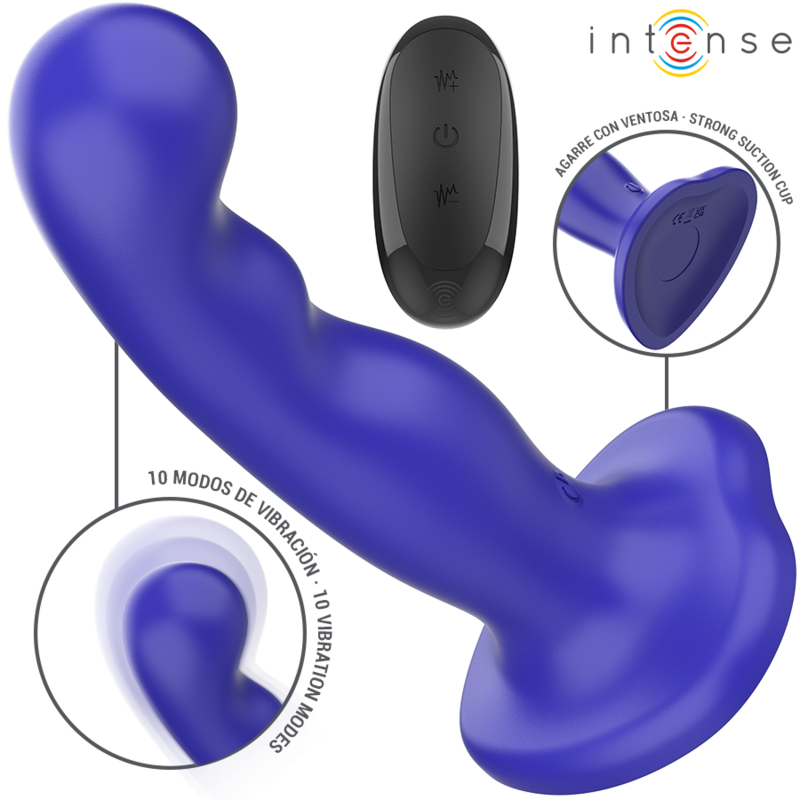 INTENSE - SHORTY VIBRATOR MIT SAUGNÄPFEN BLAU FERNBEDIENUNG – Bild 2