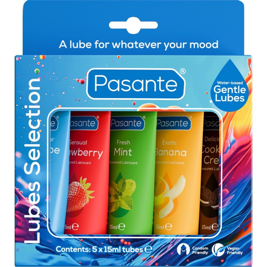 PASANTE - PACKUNG SORTIERTE SCHMIERMITTEL MIT GESCHMACK 5 EINHEITEN X 15 ML – Bild 2
