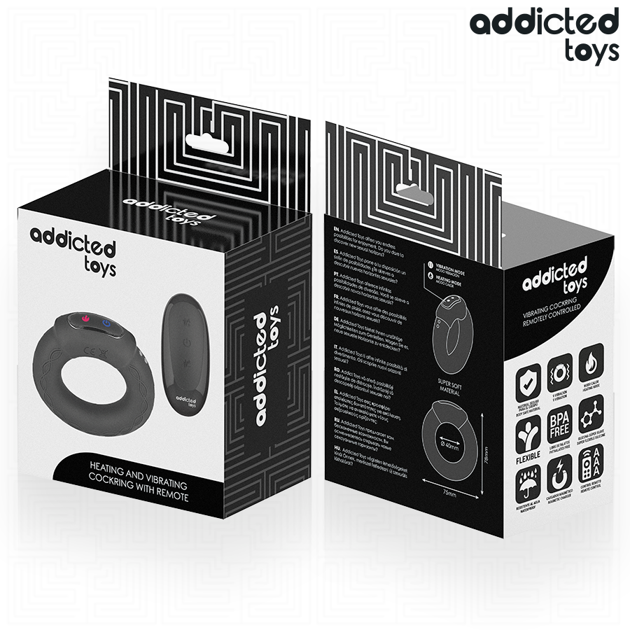 ADDICTED TOYS - VIBRIERENDER COCKRING MIT WÄRMEEFFEKT UND FERNBEDIENUNG – Bild 3