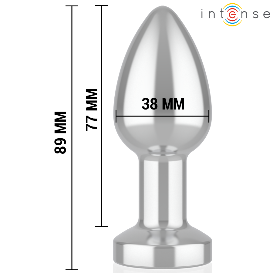 INTENSE - VIBRIERENDER ANALPLUG AUS METALL MIT LED-LEUCHTEN UND FERNBEDIENUNG - GRÖSSE M – Bild 5