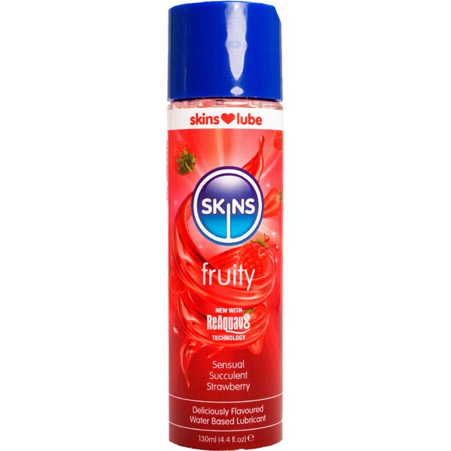 SKINS  FRUCHTIGES, WASSERBASIERTES GLEITMITTEL ERDBEERE 130 ML